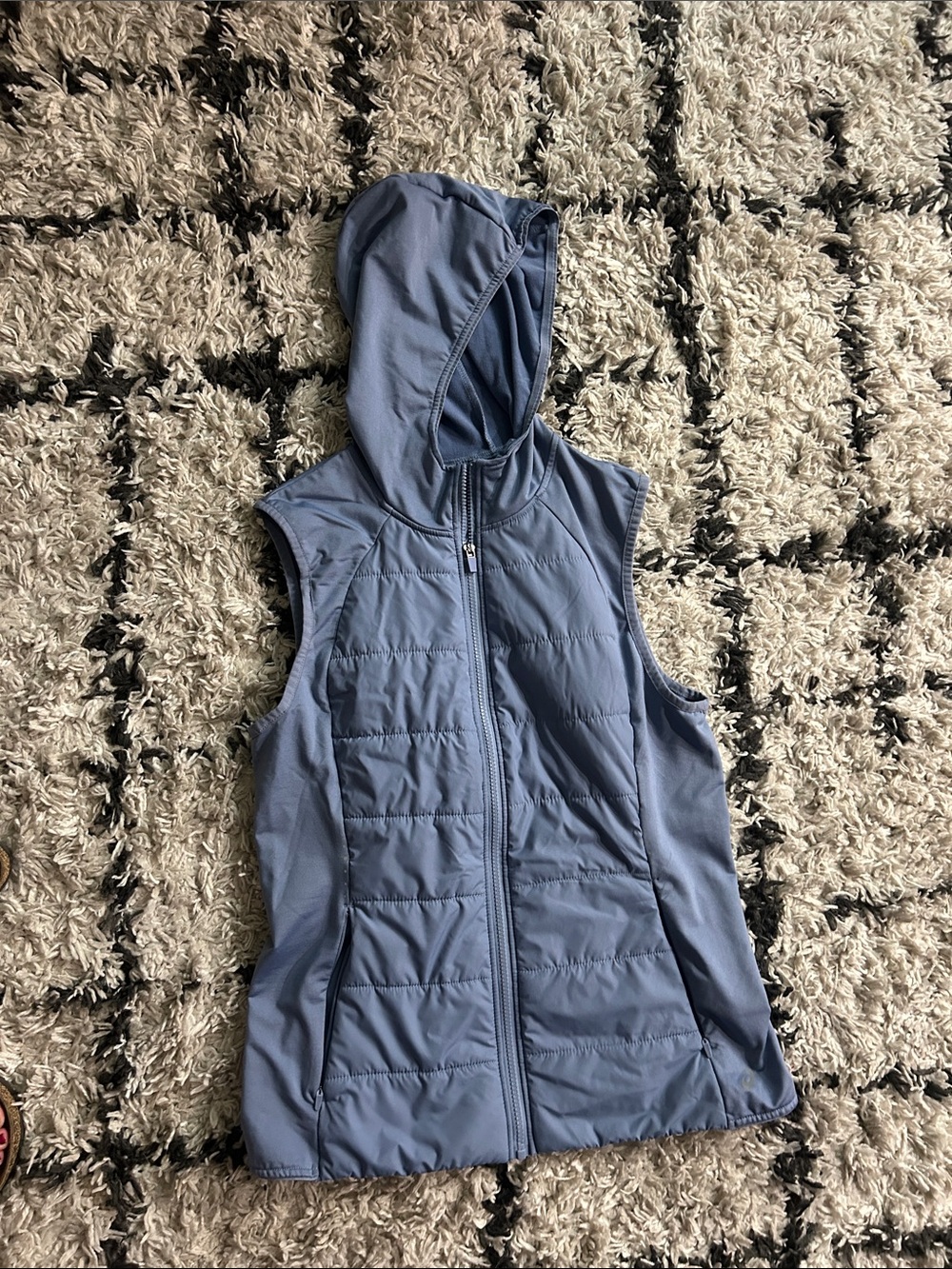 Asics Blue Hooded Quilted Vest